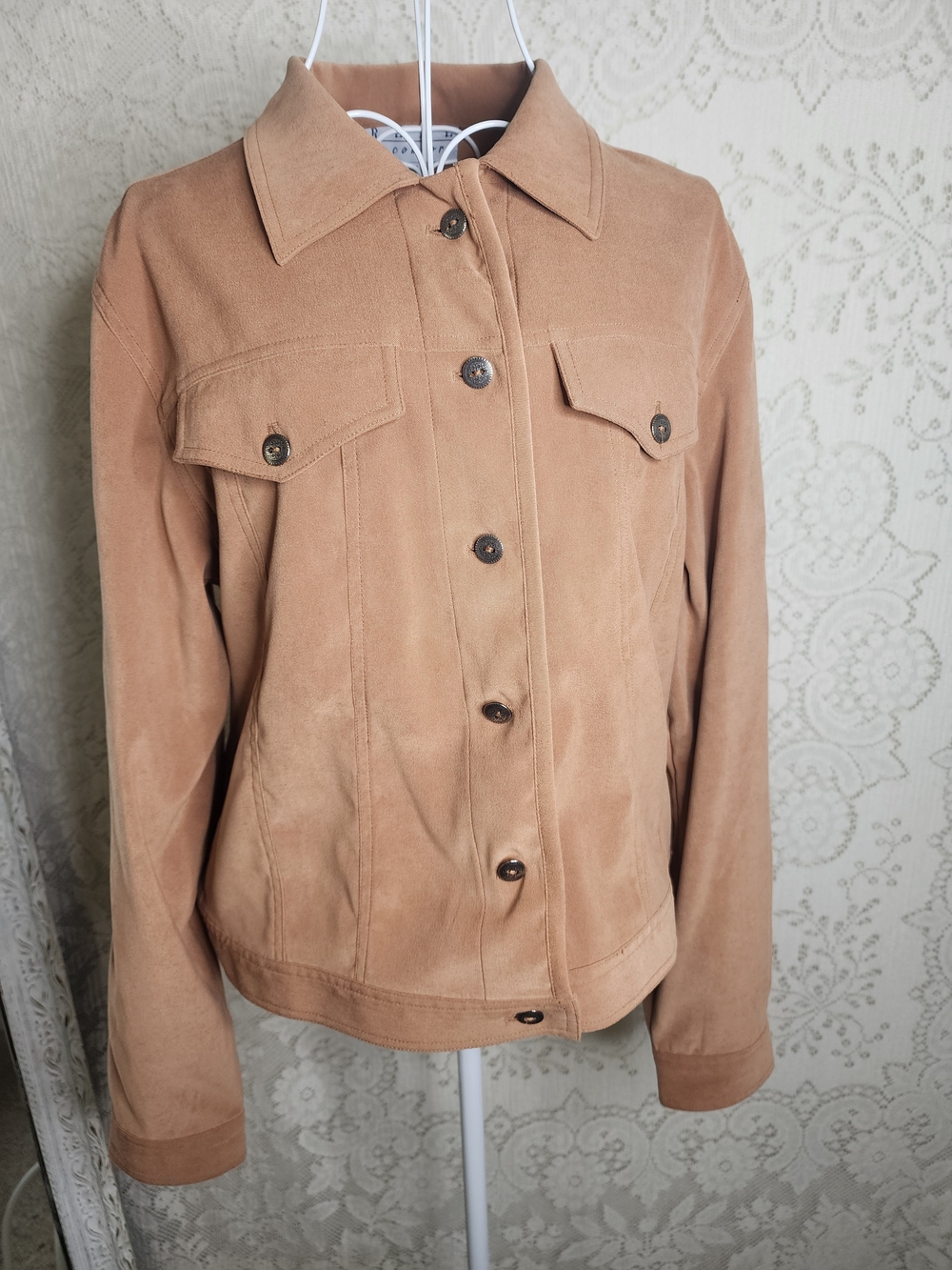 Classic Vintage Tan Button-Front Women's Jacket #western